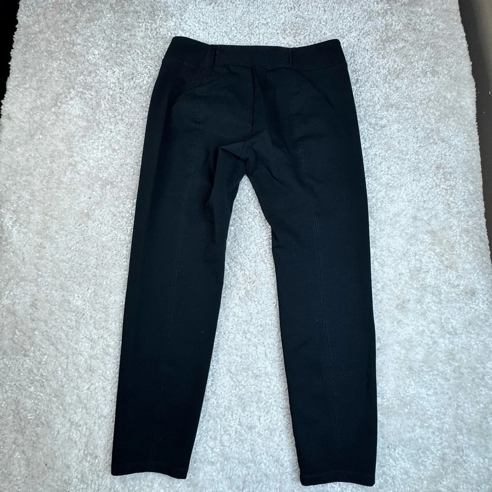 Eileen Fisher Yoke Detail Stretch Knit Skinny Pant Black. Office Mature #F4JH XL